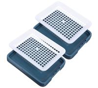 Cabilock 2pcs Plastic Rabbit Litter Box with Smooth Bottom and Secure Fit for Cages, Corner Design Small Animal Potty Trainer for Guinea Pig and Young Pets