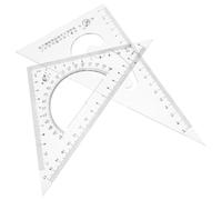 Cabilock 2Pcs Plastic Right Angle Triangle Ruler Set Drafting Dots Geometric Measuring Triangle with Sl esign for Architectural Drafting and Drawing Professionals and Students