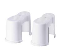 Cabilock 2pcs Plastic Toilet Footstools, Stable and Sturdy Anti-Rollover Squatting Footstool, White Bathroom Step Stool for Toilet Assistance