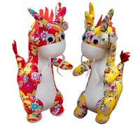 Cabilock 2pcs Plush Dragon Doll Adorable Stuffed Chinese Dragon Mascot for Year Celebration Cute Home Decor Loved Ones Bright Colors