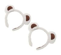 Cabilock 2pcs Polar Bear Ears Headband Cute Cartoon Bear Ears Hairhoop Makeup for Christmas Cosplay and Halloween Costumes Made of Soft Faux Fur Material for Adult and Boy Girl Use