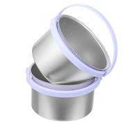 Cabilock 2pcs Portable Aluminum Wax Warmer Inner Pots for Hair Removal Waxing Machine Lightweight Non-stick Hot Wax Melting Bowls Use Spa Depilatory Tool Replacement Accessories Silver