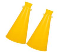 Cabilock 2pcs Portable Plastic Cheer Megaphones, Yellow Mini Party Noise Makers and Cheering Horns for Sports Matches and Celebration Props