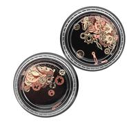 Cabilock 2Pcs Punk Alloy Nail Charms Steampunk Gear Nail Jewellery Metal Mechanical Vintage Art Decorations for DIY