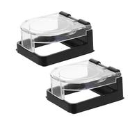 Cabilock 2pcs Push Button Switch Cover Protector for Mounting Hole Adhesive Emergency Stop Switch Safety Cover with Precise Cutouts for Desktop and Laptop Power Buttons Scratch-resistant