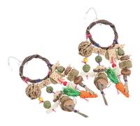 Cabilock 2pcs Rabbit Chew Tooth Grinding Tools Biting Odor Free Wood Hanging for Small Animals Family and Friends Who Raise Rabbits