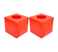 Cabilock 2pcs Red Cubic Lottery Box Multi-function Raffle Ball Ticket Donation Suggestion Box for Party and Meeting Storage