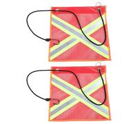Cabilock 2pcs Reflective Safety Flags for Towing Double-sided Red Mesh Warning Flags with Pvc Vinyl High Visibility Oversize Load Kit for Trucks Trailers Boats