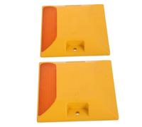 Cabilock 2pcs Reflective Traffic Markers for Enhanced Night Visibility Protruding Road Reflectors for Sidewalks Crossings Durable Plastic Driveway Markers for Safety