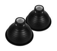 Cabilock 2pcs Reptile Dome Lamp Cover Heat Lamp Guard with Reflective Black White Interior for Even Heat Distribution and Enhanced Light Focus in Terrarium Basking Habitat