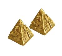 Cabilock 2pcs Resin Egyptian Pyramid Sculpture Vintage Style Ancient Egyptian Decor for Home and Office Compact Educational Desktop Ornament with Authentic Detailing