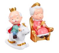 Cabilock 2pcs Resin Grandparents Cake Toppers Hand-painted Adorable Couple Dessert Decoration for Valentine S Day Wedding Birthday Party and Souvenirs