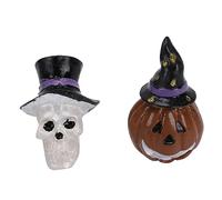 Cabilock 2Pcs Resin Pumpkin Skeleton Fish Tank Ornament Hiding Cave Craft for Fish and Shrimp Shelter Elegant Aquarium Decoration for Halloween Landscaping