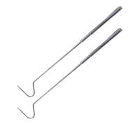 Cabilock 2pcs Retractable Snake Grabber Stainless Steel Hooks with Comfortable to Hold Handle Silver 71cm Sturdy Reptile Catching Tool for Playing with Snakes