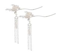 Cabilock 2pcs Retro Hairpins with Tassels for Women Vintage Moon Flower Hair Sticks for Hanfu and Traditional Chinese Costumes Elegant Ancient Style Hair Chopsticks Accessories