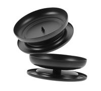 Cabilock 2pcs Retro Iron Candle Holders Vintage Metal Plates for Pillar Candles Compact Tabletop Centerpieces for Weddings Parties and Home Decor