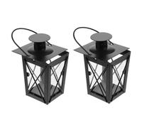 Cabilock 2pcs Retro Metal Candle Holders X-shaped Black Decorative Candle Stand Indoor Home Decor for Weddings and Events