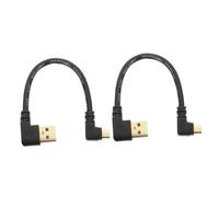 Cabilock 2pcs Right Angle Micro USB Cable with Gold-plated Connectors Short Micro USB Adapter for Efficient Charging and Data Sync Compact Design Go Use