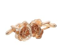 Cabilock 2pcs Rose Cuff Links for Men Dress French Shirt, Copper Material, Resistant to Fading, Easy to Wear, Elegant Classic Style, for Wedding and Business Shirts