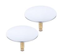 Cabilock 2pcs Rotary Chromed Sink Plug Bath Drain Strainer with Piston Cover Easy Install Bathtub Stopper Hair Catcher for Bathroom Shower Drain Debris Filtering and Rapid Water Flow