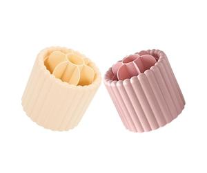 Cabilock 2pcs Rotating Makeup Brush Storage Holder Compact Vanity Organizer for Desk and Bathroom Multi-use Pen Cup and Cosmetics Holder Space-saving Design for Shared Spaces Elegant Milk