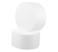 Cabilock 2pcs Round Foam Cake Model for Decorating Practice Lightweight White Polystyrene Dummy for DIY Wedding Birthday and Baking Arts Reusable Smooth Surface Craft Supply