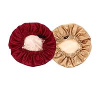 Cabilock 2pcs Satin Hair Protective Hat Adjustable Buckle for Women Sleeping Cap Elastic Fit for Long Hair