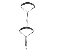 Cabilock 2pcs Saxophone Strap Genuine Leather Soprano Sax Harness for Neck Comfortable Sax Accessories