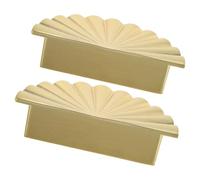 Cabilock 2pcs Semi-Circle Antique Golden Cabinet Door Pull Handles for Shoe Cabinet and Closet with Zinc Alloy Material and Smooth Surface, Vintage Style for Home Decor
