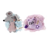 Cabilock 2pcs Shower Loofah for Women Bath Mesh Pouf Body Scrubber Exfoliating Sponge with Soft PE Material and Lanyard for Easy Hanging and Rich Foam Bath