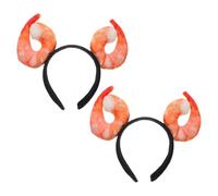 Cabilock 2pcs Shrimp Cosplay Headbands with Plastic and Cloth Materials, Creative Party Hair Accessories Featuring Strong Visual Appeal for Photo Booth Props and Marine Life Costume