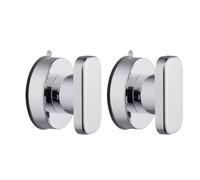 Cabilock 2pcs Silver Wall Mounted Bathroom Grab Bars with Strong Suction for Elderly Safety and Stability Stainless Steel Armrest Handles for Toilet Shower and Corridor Use