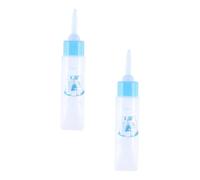 Cabilock 2pcs Small Pet Nursing Bottles for Newborn Puppies and Kittens, 30ml Plastic and Silicone Feeding Bottles with Scale Printed on Body, Convenient for Carry