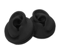 Cabilock 2pcs Soft Silicone Ear Model for Piercing Practice and Jewelry Display, Flexible Black Simulation Ear Dual Display and Training Function for Professionals and Beginners