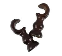 Cabilock 2pcs Solid Wood Curtain Rod Holders Set Diameter Wall-Mounted Brackets with Mounting Hardware Elegant Natural Finish for Heavy Drapery Versatile Window and Shower Pole Support