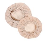 Cabilock 2pcs Sourdough Bread Cloth Liner Set with Beige Cotton Basket Covers, Oval 21x15x8cm Round 20x8cm, Reusable Baking Proofing Cloth for Artisan Dough, Kitchen Baking Supplies