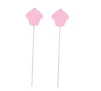 Cabilock 2PCS Stainless Steel Cake Tester Needles with Pink Silicone Grip Baking Tool for Bread Muffin Biscuit Testing Clean Anti-Slip DIY Cake Baking Accessories