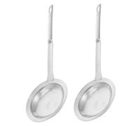 Cabilock 2pcs Stainless Steel Fine Mesh Food Strainers for Kitchen Oil and Foam Skimming Spoon for Frying and Hot Pot Grease Separation Tool for Healthier Cooking