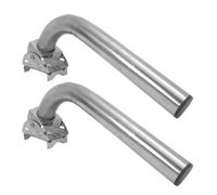 Cabilock 2pcs Stainless Steel J Shaped Antenna Pole Wall Mount Brackets for Bridge Devices and Security Cameras, Adjustable Arms with Multiple Screw Holes, Suitable for Building Exteriors
