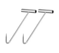 Cabilock 2PCS Stainless Steel Manhole Cover Hook T-shaped Heavy Duty Sewer Lid Lifter Tool for Storm Drain Septic Tank Industrial Household Use Corrosion Resistant Portable Drain Cover