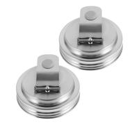 Cabilock 2pcs Stainless Steel Mason Jar Drinking Lids, Reusable Canning Lids for Regular Mouth Jars, Leak Resistant Silver Sip Covers Suitable for Coffee Shop and Kitchen Use