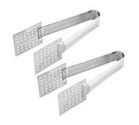 Cabilock 2pcs Stainless Steel Tea Bag Clamps Multi Purpose Sugar Tongs with Integrated Bounce Handle Rust Resistant Food Clips for Tea Bags Ice Cubes Easy to Clean and Dishwasher Safe