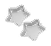 Cabilock 2pcs Star Shaped Baking Mold Nonstick Aluminum Alloy Cake Pan for Cheesecake Cupcake Dessert Easy Release Five Pointed Star Bakeware for Family Gatherings Holiday Celebrations