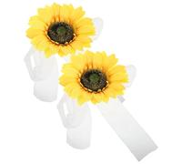 Cabilock 2pcs Sunflower Curtain Holders Flower Tie Backs for Backdrops Nursery Curtain Ties Rope Drapery Backs Sunflower Window Flower Yellow