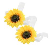 Cabilock 2Pcs Sunflower Curtain Tie Backs Rope Holdbacks Floral Design for Bedroom Drapes, Rustic Flower Curtain Holders Suitable for Home Window Treatment