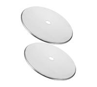 Cabilock 2pcs Thickened Stainless Steel Induction Cooktop Adapter Plates with Round Cover Heat Diffuser Rings for Hot Pot Table Protection and Gas Stove Use