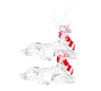 Cabilock 2pcs Transparent Acrylic Reindeer Ornaments for Christmas Tree and Holiday Table Decor Small Sitting Elk Figurines with Polished Finish Elegant Festive Accents for Indoor Display