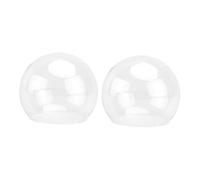 Cabilock 2Pcs Transparent Glass Dome Bell Jar with Eternal Flower Cover Display Case for Artificial Plants Handcrafts and Decorative Centerpiece