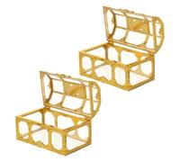 Cabilock 2Pcs Treasure Chest Favor Boxes Compact Candy Container Decorative Party Boxes for Wedding Birthday with Classic Chic Design