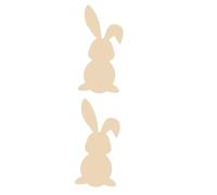 Cabilock 2pcs Unfinished Easter Themed Rabbit Modeling Wood Chips Rabbit-shaped Boys and Family Fun